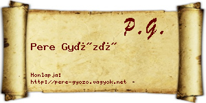 Pere Győző névjegykártya
